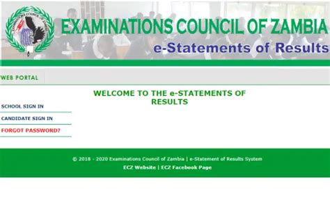 e statement of results|ECZ OCRS .